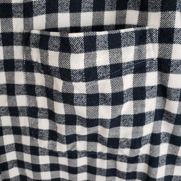 Muji Flannel Button Down Shirt Black White Gingham Mens Size Large Long Sleeve - Picture 3 of 7
